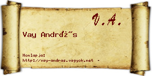 Vay András névjegykártya