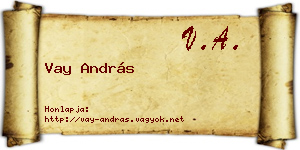 Vay András névjegykártya